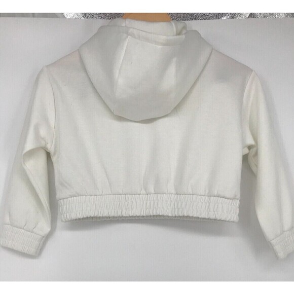 Zara Kids Toddler Girls "Just Be Wonderful" White Hoodie | Size 8 | Front Zipper - Picture 2 of 9